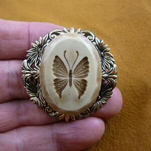BUTTERFLY love butterflies insect bug CAMEO pin pendant brass brooch cm94-11