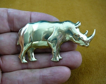 Rhinoceros Rhino I love rhinos lover brass pin pendant repro Victorian brooch B-rhino-50