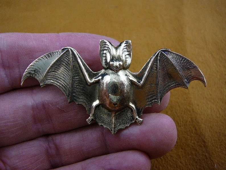 Flying baby bat with wings spread brass Barrettes French barrette CB-Bat-1 image 1