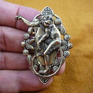 Spider monkey lover I love crazy little monkeys brass pin pendant B-Monkey-2