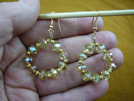 Crystal Clear Beaded Hoop Earrings Crystal Clear Beaded Hoop Earrings