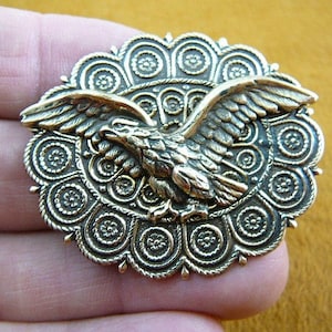 Broche victoriano de latón con águila calva en vuelo B-Bird-4