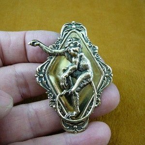 Spider monkey monkeys zoo Victorian repro brass pin pendant B-Monkey-6