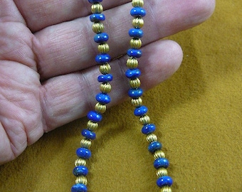 16 inch long long Blue lapis lazuli Beads bead beaded Necklace jewelry V657-4