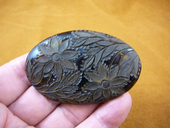 Vintage Daisy Flowers Flower Bakelite Black Mourning Oval Vintage Daisy Flowers Flower Bakelite Black Mourning Oval