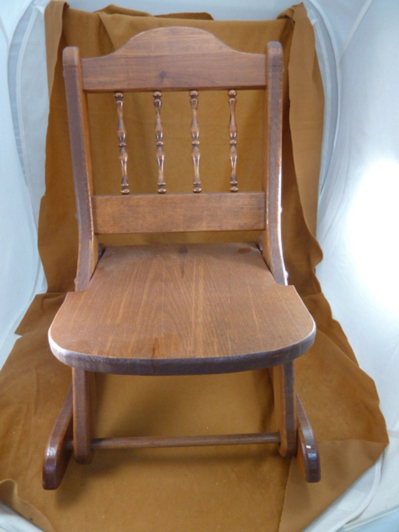 Vintage Child Size Collapsible Rocking Chair Wooden Wood Rocker Early ...