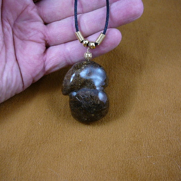 Real Super Jumbo Moose POOP doo doo nugget necklace pendant gold tone jewelry PP42-32