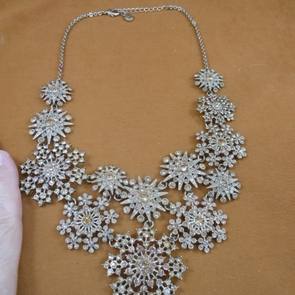 Snowflake Necklace Etsy