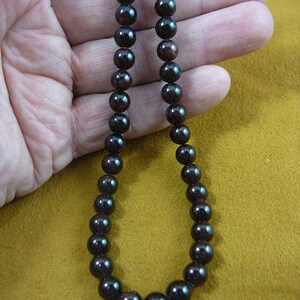 16 inch long red garnet round Beads bead beaded Necklace jewelry V309-10