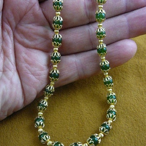 20 pouces de long, perles rondes Jade et or perle perles bijoux collier V308-14-20