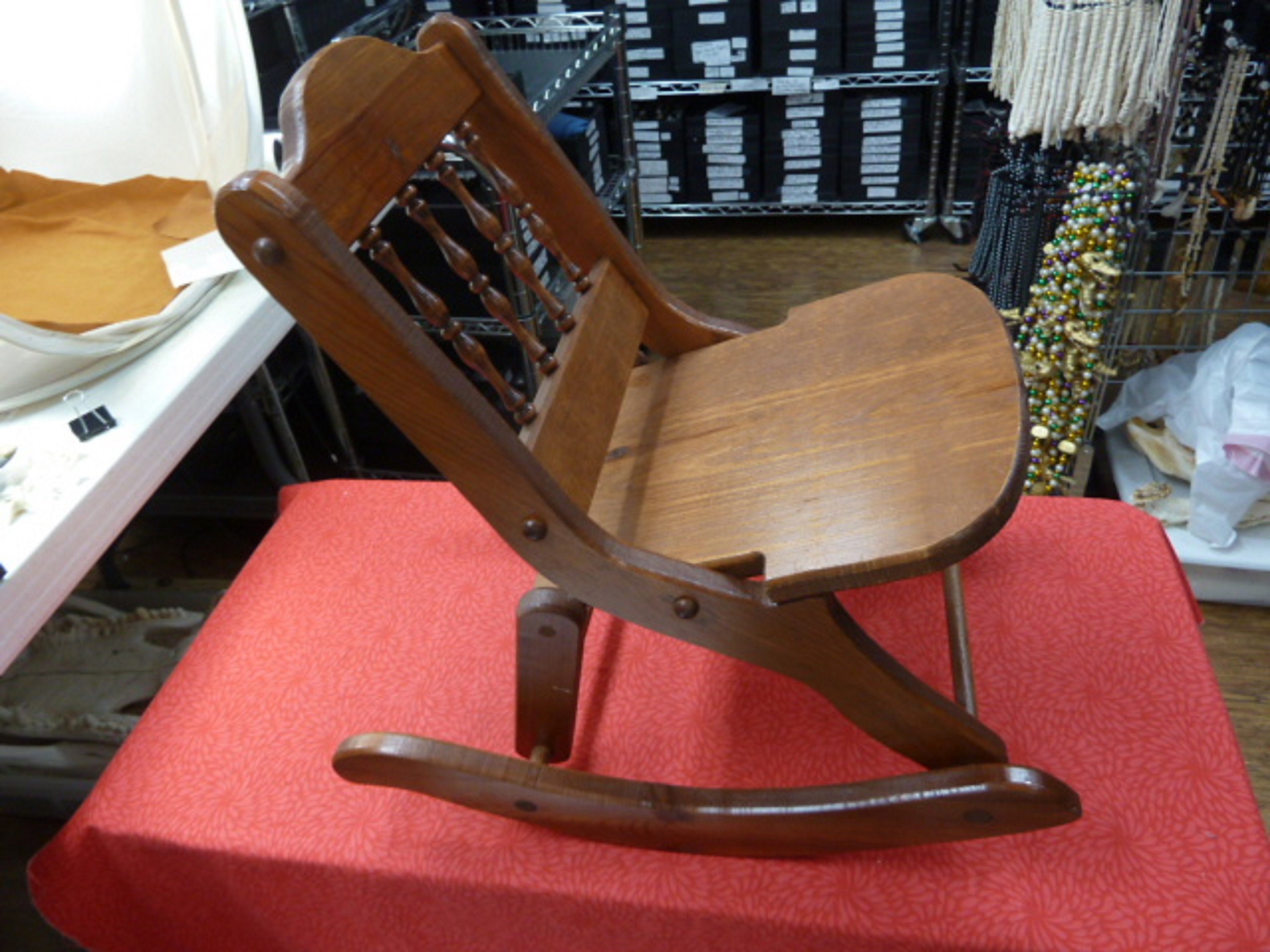 Vintage Child Size Collapsible Rocking Chair Wooden Wood Rocker Early ...