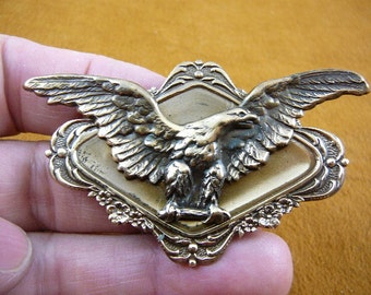 Bald eagle flying Victorian brass brooch pin pendant I love | Etsy