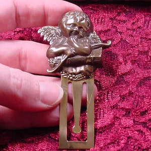 Cupid Engel mit Pfeil und Bogen bereit für Liebe Messing Lesezeichen Book Mark Bücher CBBS-1