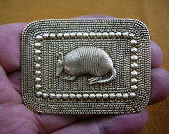 Armadillo desert Dillo rectangle armadillos brass pin pendant brooch B-ARMAD-6