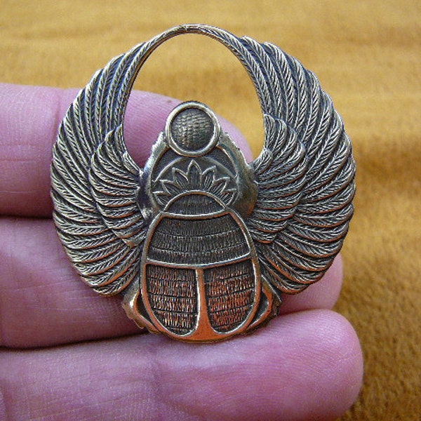 Scarab beetle WINGS bug Egyptian love brass pin pendant repro Victorian brooch B-BUG-300