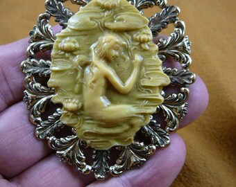 Broche Camée Vintage Style Rétro – Pendentif Doré En Résine – Neuve Sans Emballage, Pour Un Look Romantique