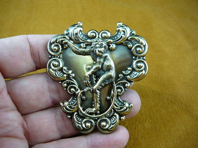Brass Monkey Brooch - Etsy