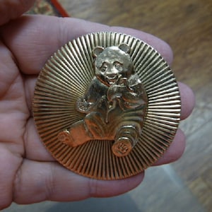 Panda bear love pandas bears bamboo brass pin pendant brooch B-Bear-100