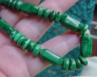 Choker 15 inch long Green Malachite gemstone gem stone Beads bead beaded Necklace jewelry V490