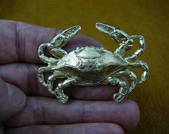 little blue Crab ocean sea crabs Victorian BRASS pin pendant brooch B-CRAB-1