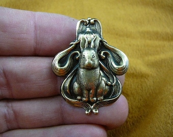 Little Bunny rabbit fufu foofoo Victorian repro brass pin pendant B-Bun-103