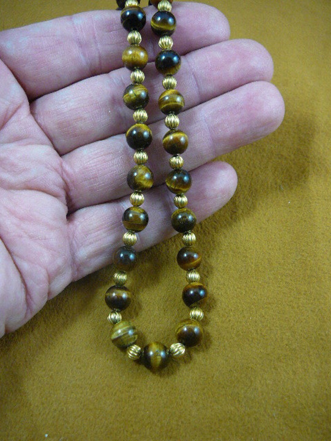 16 Inch Long Brown Tan Tiger's Eye Tiger-eye Round and - Etsy