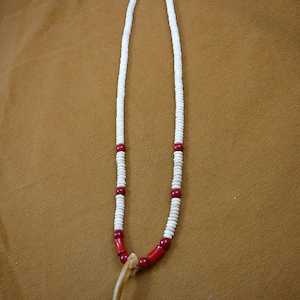 2&quot; BADGER claw natural white cow bone and red bamboo coral bead Jewelry beaded 20&quot; NECKLACE W40-27