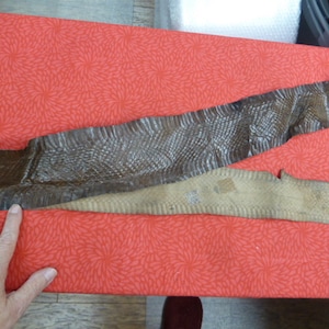 genuine dark brown Asian Snakeskin snake skin Leather supply exotic DIY craft project supply (EL1000-3A)