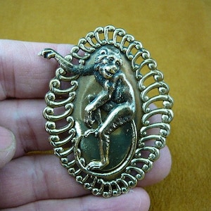 Spider monkey monkeys zoo Victorian repro brass pin pendant B-Monkey-7