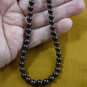 16 inch long red garnet round Beads bead beaded Necklace jewelry V309-7