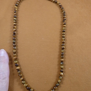 20 inch long 6mm Brown tan tiger&#39;s eye tiger-eye round Beads bead beaded Necklace jewelry V311-4