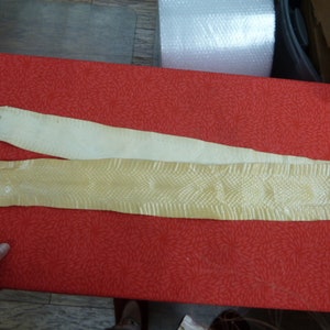 54&quot; genuine vanilla champagne color Asian Snakeskin snake skin Leather supply exotic DIY craft project supply (EL1000-3E)
