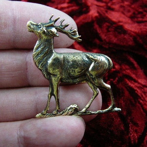 Elk Deer broche pin pingente joias de latão adoro caçar wapiti B-Elk-1
