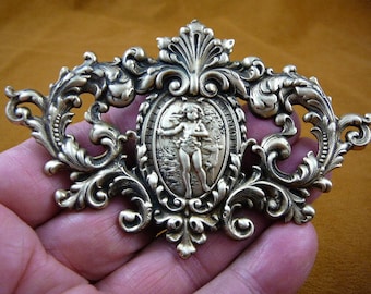 Cherubino Cupido con arco e freccia di amore foresta cervo ciondolo in ottone vittoriana Spilla B-ANG-46