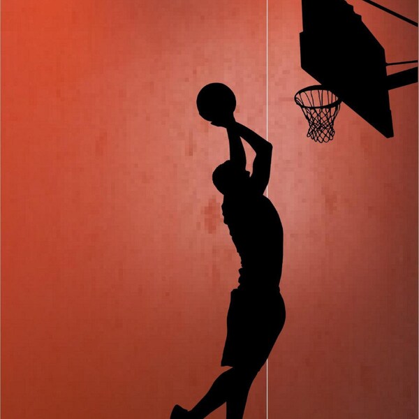 Basketball Player and Hoop Very Large Vinyl Decal