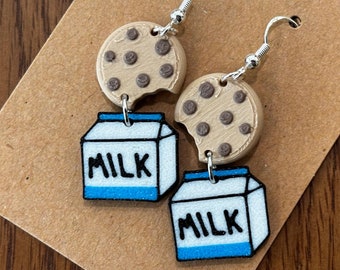Cookies and Milk Earrings: Fun Foodie Dangle Earrings