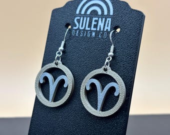Aries Zodiac Dangle Earrings: Horoscope Gift