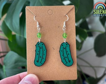 Pickle Dangle Earrings: Quirky Novelty Jewelry