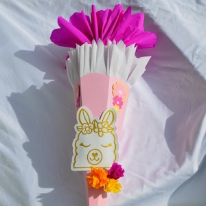 Schultüte Lama personalisierbar | 70cm Zuckertüte zum Schulanfang | Geschenk Einschulung Mädchen | Erster Schultag