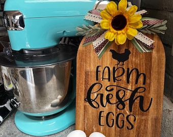 Farmhouse Kitchen Sign Fresh Eggs Wooden Sign