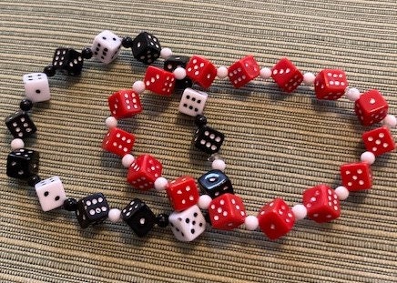 アクセサリー bazo1199 Dice Bracelet - Red & Black Dice Jewelry Set Four Pieces Once Price Red Black White Dice 2