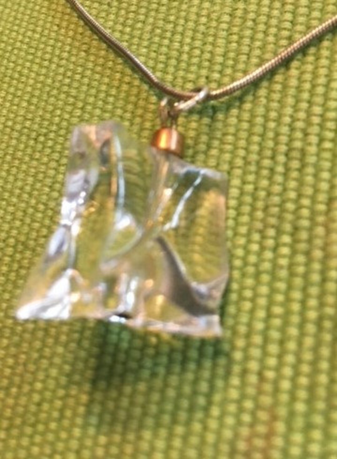 Cube Clear Pendant Necklace Vintage Interesting Etsy