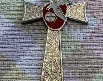 Cross Necklace Confirmation Silver Red Long Stainless Ball Chain