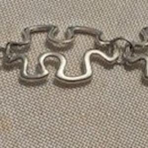 Bracelet Puzzle Pieces Silver Stainless Symbol for Autism