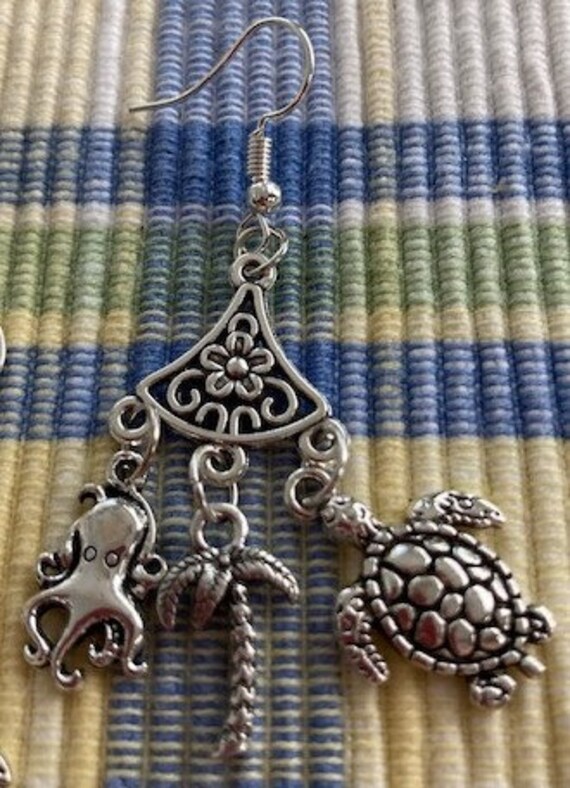 WEVENI Beach-Themed Acrylic Earrings - Tropical Palm Tree Surfboard Summer Jewelry For Women & Teachers - View #8