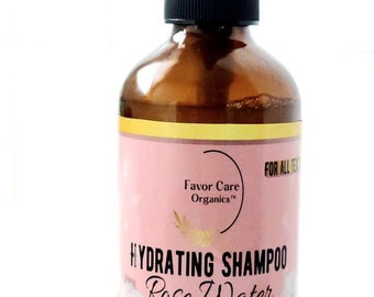 Organic ROSE WATER Shampoo Itchy Scalp Dandruff Dry Hair Psoriasis Growth Vegan Eczema Unscented Sensitive Skin Seborrheic Dermatitis