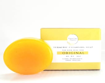 Organic Tumeric Face Soap Skincare  Sustainable Vegan Face Cleanser dark spot remover Sensitive Skin Glycerine Soap Acne Soap Brightening