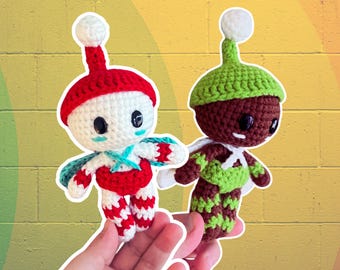 Crochet Peppermint Pixie Pattern: Amigurumi Elf Plushie (PDF Download, US Terms)