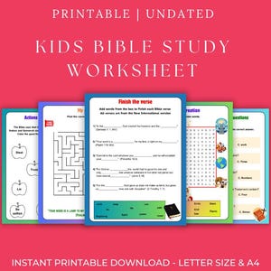 Kids Bible Activity Worksheet for Sunday school, printable worksheet