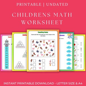 Schede di lavoro di matematica per bambini